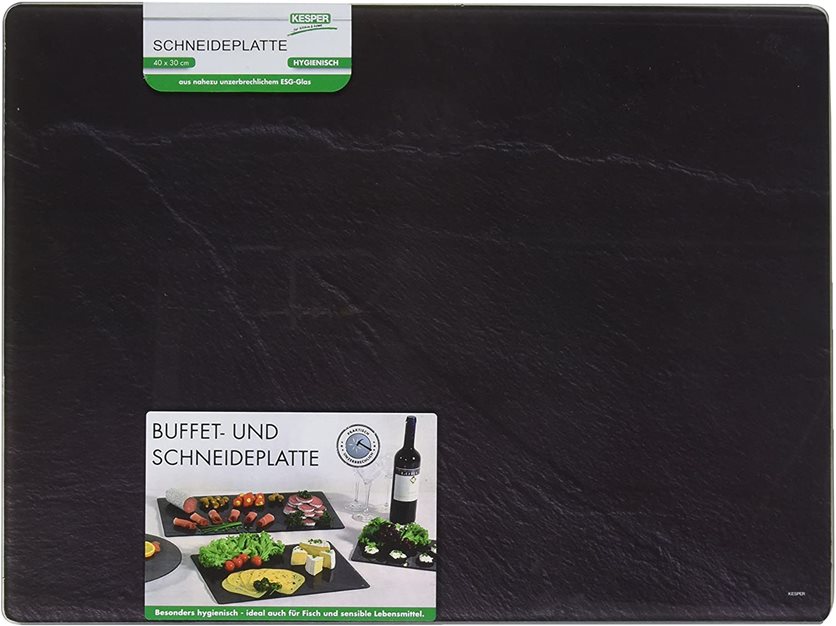 Kesper Safety Glass Cutting Board 40cm x 30cm Slate