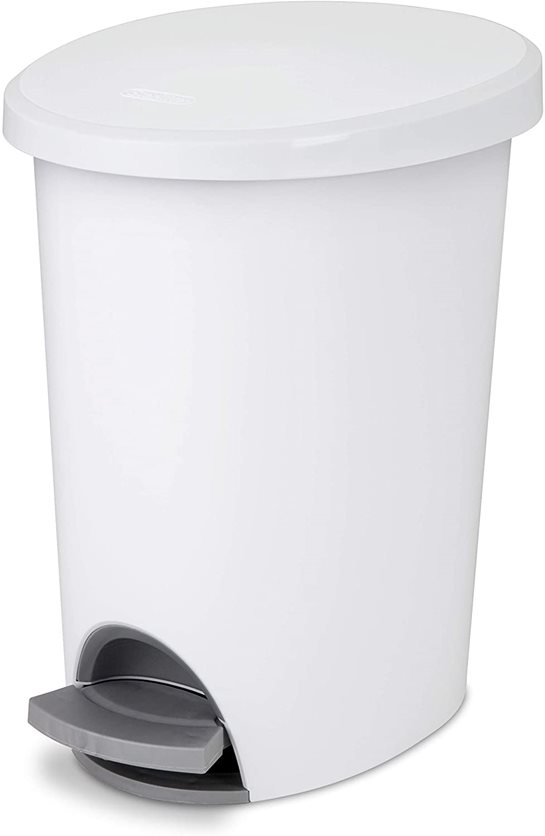 Sterilite 9.8 Liter Step-On Wastebasket White