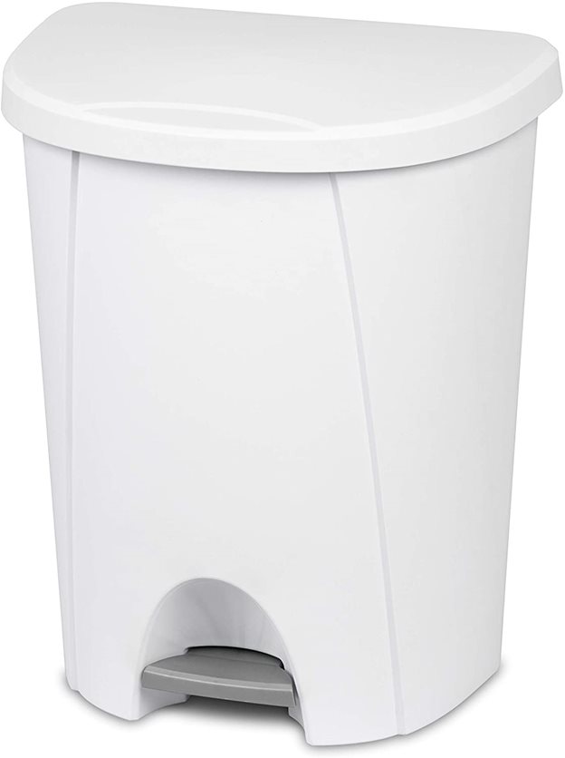 Sterilite 25 Liter Step-On Wastebasket White