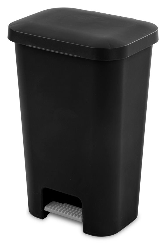 Sterilite 45 Liter Step-On Wastebasket Black