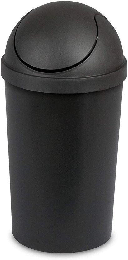 Sterilite 11.4 Liter Swing-Top Wastebasket Black