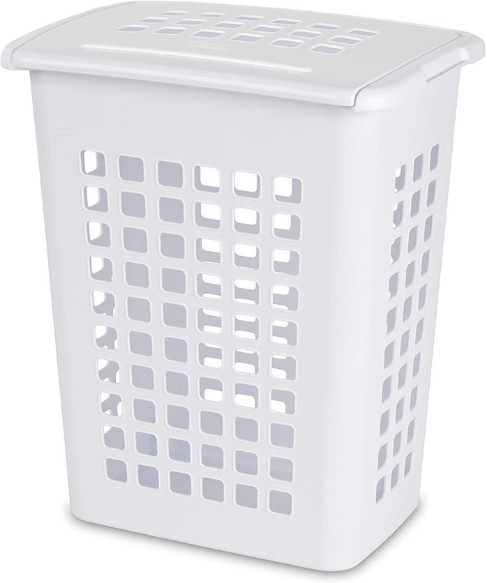 Rubbermaid Flex 'n Carry Laundry Hamper, 2.2-Bushel, White