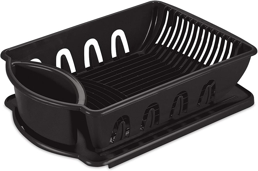 Sterilite Dish Rack 2 Piece Set Black Large Building Depot