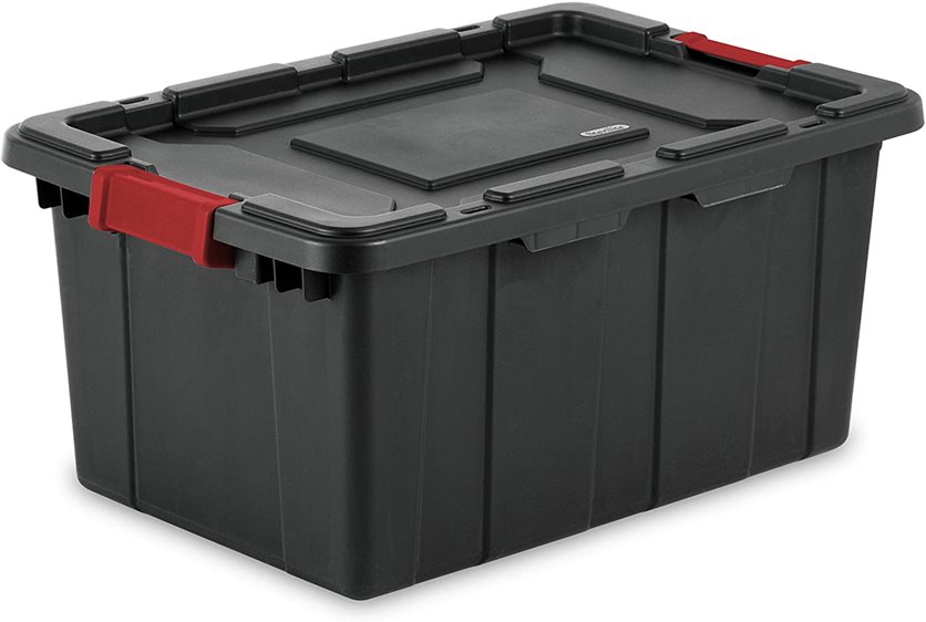 Sterilite 15 Gallon Durable Industrial Storage Box Black