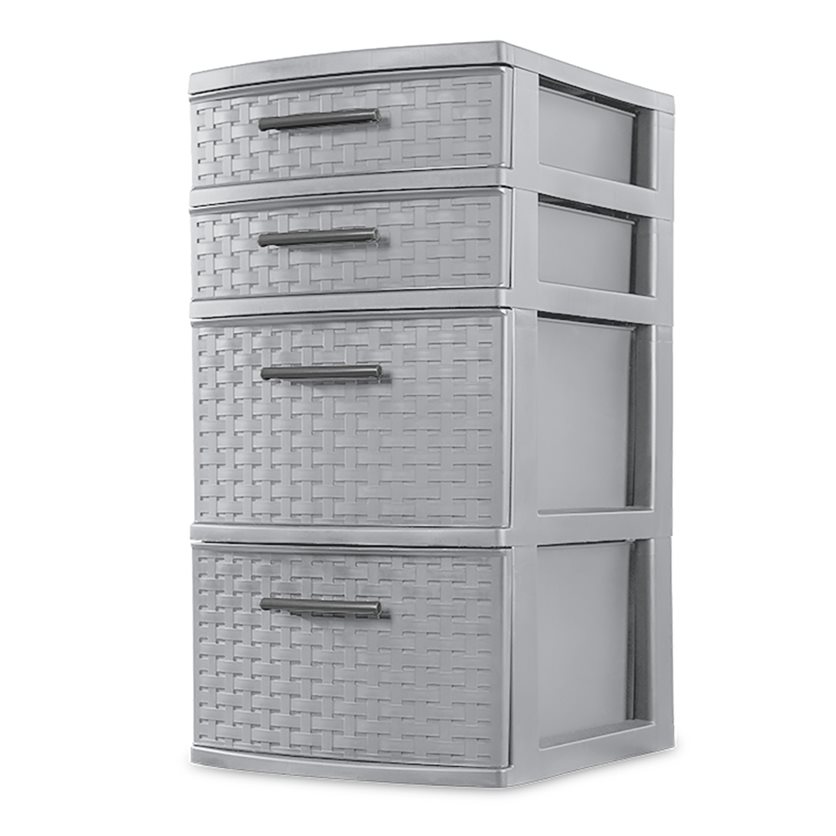 Sterilite 4 Drawer Weave Tower Cement