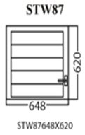 Aluminum Glass Shutter Window, White, STW87, 648x620mm