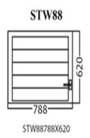 Aluminum Glass Shutter Window, White, STW88, 788x620mm