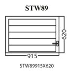 Aluminum Glass Shutter Window, White, STW89, 915x620mm