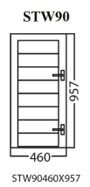 Aluminum Glass Shutter Window, White, STW90, 460x957mm