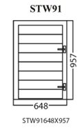 Aluminum Glass Shutter Window, White, STW91, 648x957mm