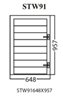 Aluminum Glass Shutter Window, White, STW91, 648x957mm