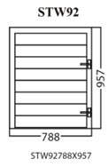 Aluminum Glass Shutter Window, White, STW92, 788x957mm