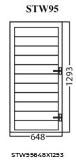 Aluminum Glass Shutter Window, White, STW95, 648x1293mm