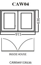 Aluminum Glass Casement Window, White, CAW04, 915 x 636mm