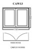 Aluminum Glass Casement Window, White, CAW13, 1191 x 950mm