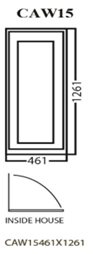 Aluminum Glass Casement Window, White, CAW15, 461 x 1261mm