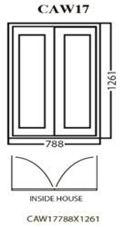 Aluminum Glass Casement Window, White, CAW17, 788 x 1261mm