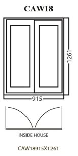 Aluminum Glass Casement Window - White - 915 x 1261mm