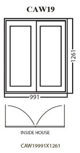 Aluminum Glass Casement Window, White, CAW19, 991 x 1261mm