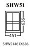 Aluminum Single Hung Window, White, SHW51, 461 x 636mm