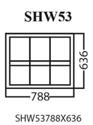 Aluminum Single Hung Window, White, SHW53, 788 x 636mm2