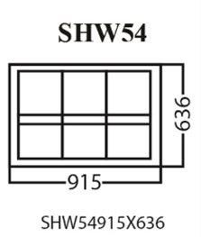 Aluminum Single Hung Window, White, SHW54 - 915 x 636mm.