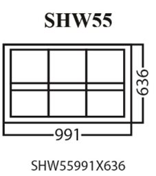 Aluminum Single Hung Window, White, SHW55, 991 x 636mm