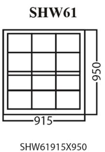 Aluminum Single Hung Window, White, SHW61, 915 x 950mm