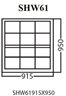 Aluminum Single Hung Window, White, SHW61, 915 x 950mm