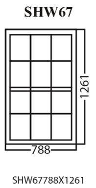 Aluminum Single Hung Window, White, SHW67, 788 x 1261mm