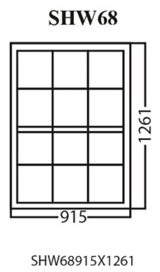 Aluminum Single Hung Window, White, SHW68, 915 x 1261mm