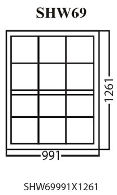 Aluminum Single Hung Window, White, SHW69, 991 x 1261mm