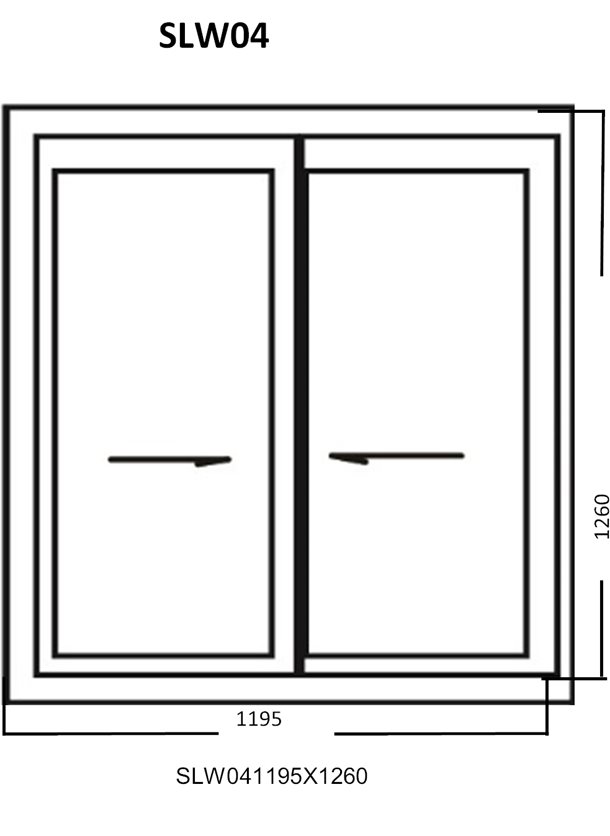 Aluminum Sliding Window, White, SLW04, 1195 x 1260mm