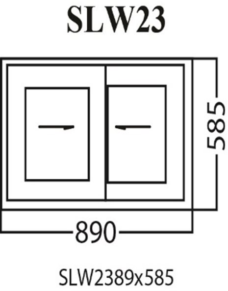 Aluminum Sliding Window, White, SLW23, 890 x 585mm