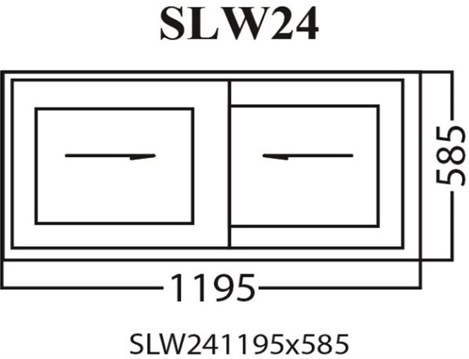 Aluminum Sliding Window, White, SLW24, 1195 x 585mm