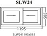 Aluminum Sliding Window, White, SLW24, 1195 x 585mm