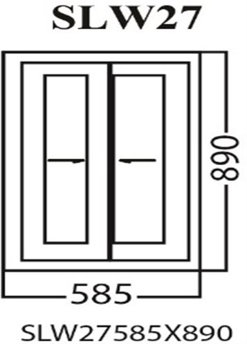 Aluminum Sliding Window, White, SLW27, 585 x 890mm