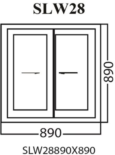 Aluminum Sliding Window, White, SLW28, 890 x 890mm