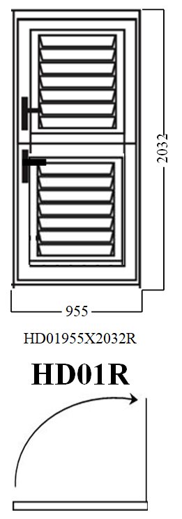 Aluminum Dutch Door (Saja/Djeki),White, HD01R, Right, 955x2032mm