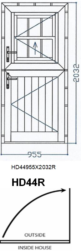 Aluminum Dutch Door (Saja/Djeki),White, HD44R, Right, 955x2032mm