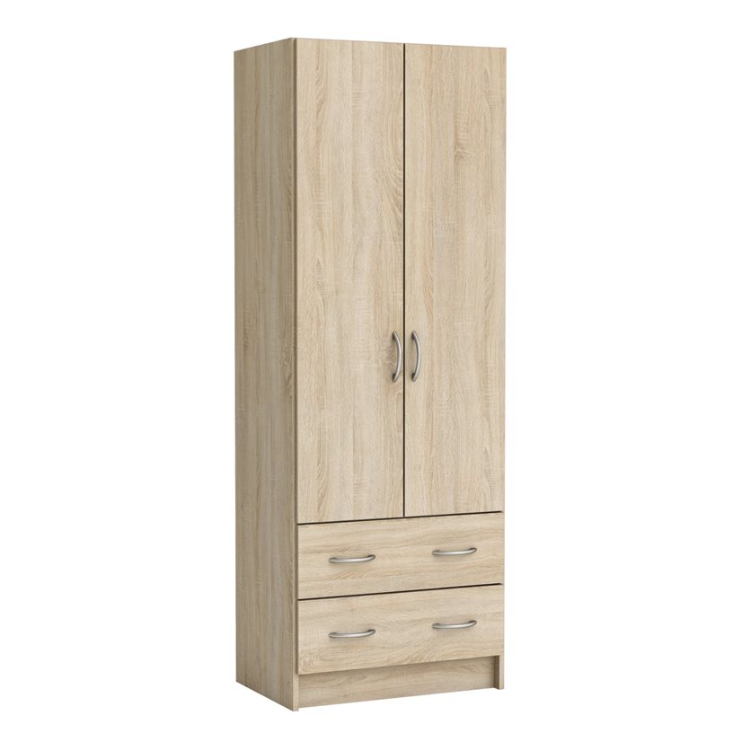 2-Door 2-Drawer Linen Cupboard - Oak