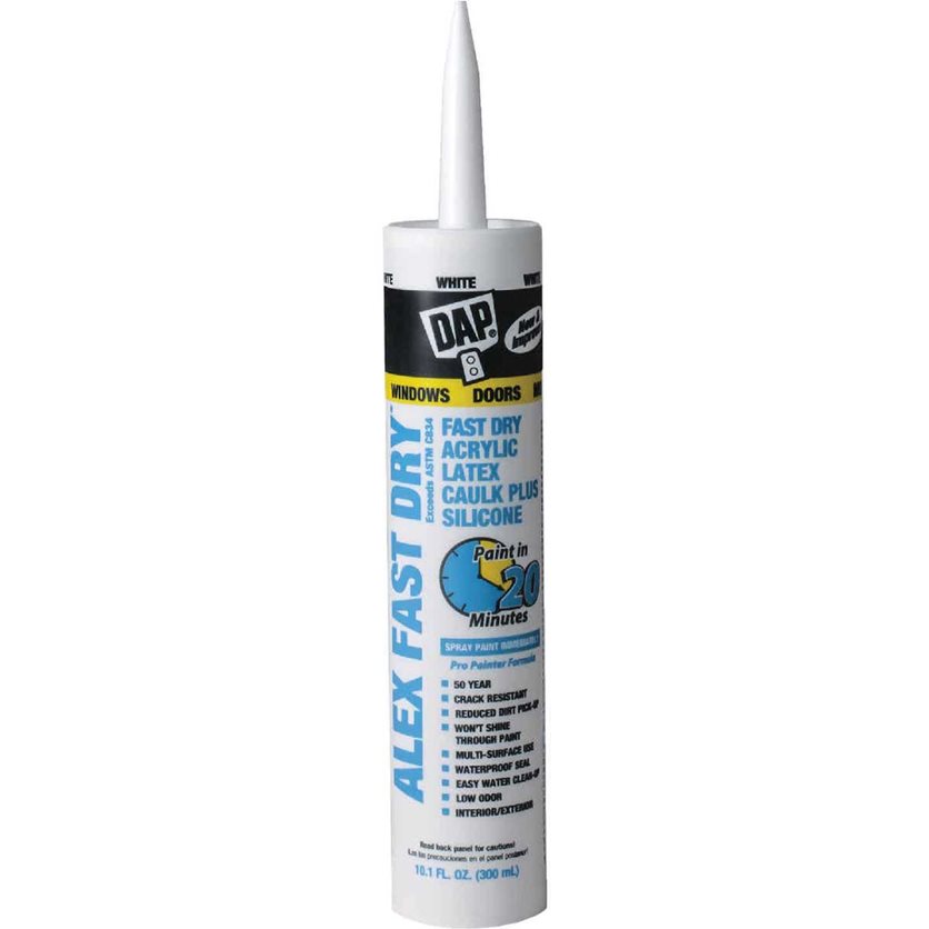 DAP Alex Fast Dry 10.1 Oz. White Siliconized Acrylic Latex Caulk