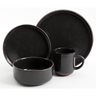 Black Sand 16 pc Dinnerware Set - Black - Reactive - Terracotta