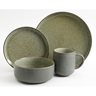 Norwich 16 pc Dinnerware Set - Green - Reactive - Stoneware