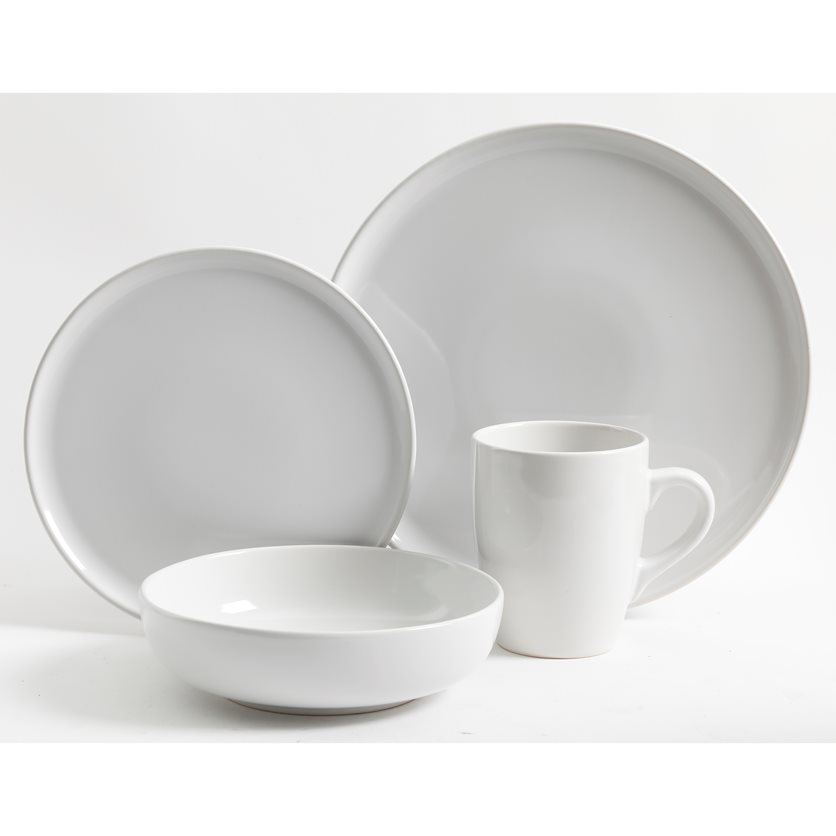 Serenade 16 pc Dinnerware Set - Matte White - Solid Color - Stoneware