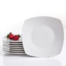 Zen Buffetware 8 pc 9.5 Dinner Plate - White - Square - Fine Ceramic