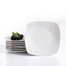 Zen Buffetware 8 pc 7.15 Dessert Plate - White - Square - Fine Ceramic