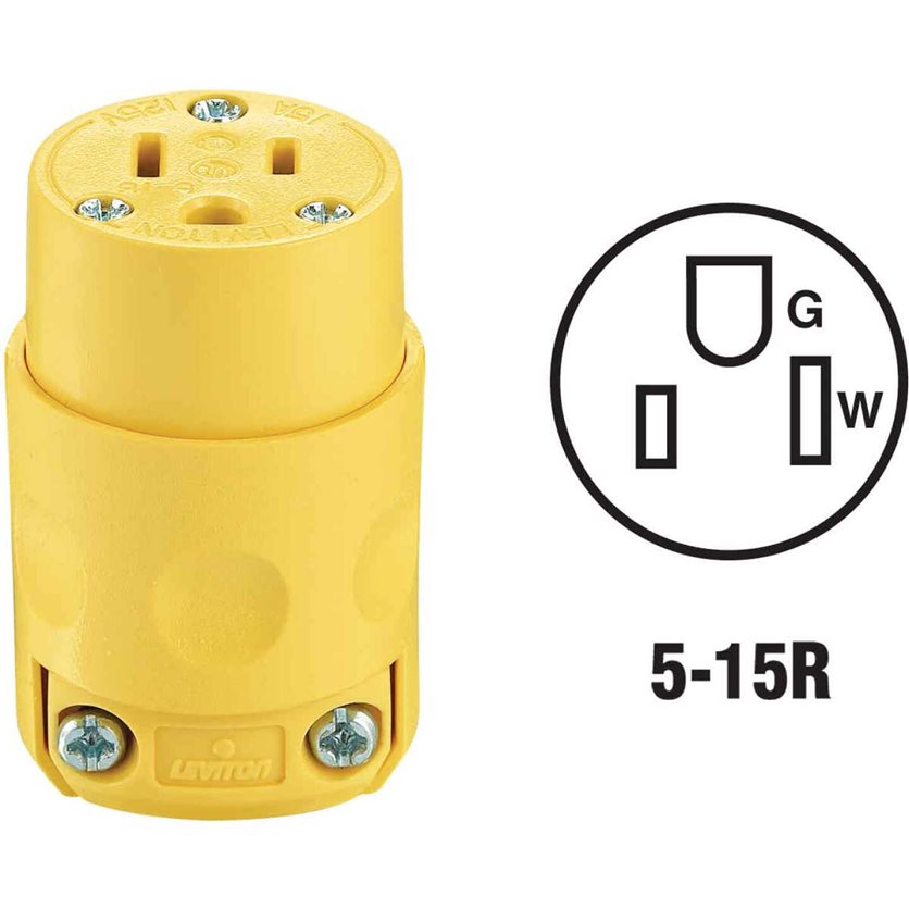 15A 125V 3-Wire 2-Pole Residential Grade Cord Connector