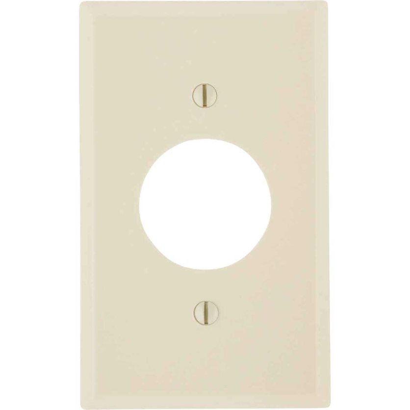 1-Gang Smooth Plastic Single Outlet Wall Plate - Ivory