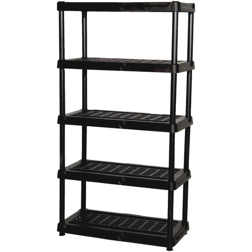 5 Shelf Extra Large Heavy Duty Black Ventilated Unit